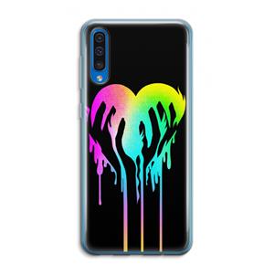 CaseCompany Hold My Heart: Samsung Galaxy A50 Transparant Hoesje