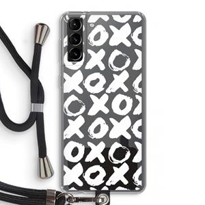 CaseCompany XOXO: Samsung Galaxy S21 Plus Transparant Hoesje met koord