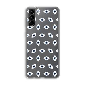 CaseCompany Eyes pattern: Samsung Galaxy S21 Plus Transparant Hoesje