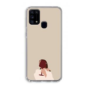 CaseCompany I drink wine: Samsung Galaxy M31 Transparant Hoesje
