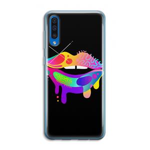 CaseCompany Lip Palette: Samsung Galaxy A50 Transparant Hoesje
