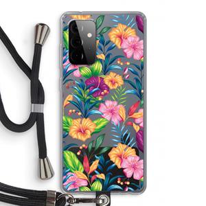 CaseCompany Tropisch 2: Samsung Galaxy A72 5G Transparant Hoesje met koord