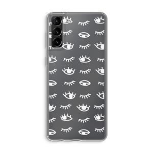 CaseCompany Eye pattern #3: Samsung Galaxy S21 Plus Transparant Hoesje