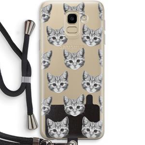 CaseCompany Kitten: Samsung Galaxy J6 (2018) Transparant Hoesje met koord