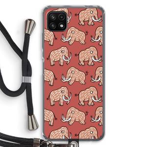 CaseCompany Mammoet: Samsung Galaxy A22 5G Transparant Hoesje met koord