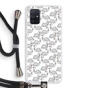 CaseCompany Zwanen: Samsung Galaxy A71 Transparant Hoesje met koord