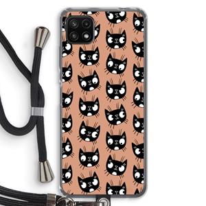 CaseCompany Kat: Samsung Galaxy A22 5G Transparant Hoesje met koord
