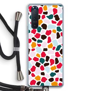 CaseCompany Colored Giraffe: Sony Xperia 5 II Transparant Hoesje met koord