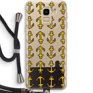 CaseCompany Musketon Anchor: Samsung Galaxy J6 (2018) Transparant Hoesje met koord