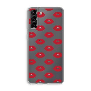 CaseCompany Lips: Samsung Galaxy S21 Plus Transparant Hoesje