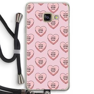 CaseCompany Chicks before dicks: Samsung Galaxy A3 (2016) Transparant Hoesje met koord