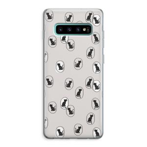 CaseCompany Miauw: Samsung Galaxy S10 Plus Transparant Hoesje