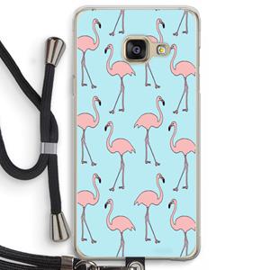 CaseCompany Anything Flamingoes: Samsung Galaxy A3 (2016) Transparant Hoesje met koord