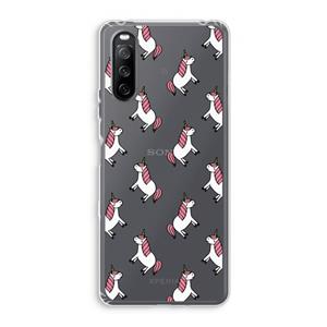 CaseCompany Eenhoorns overal: Sony Xperia 10 III Transparant Hoesje