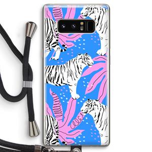CaseCompany Tijger: Samsung Galaxy Note 8 Transparant Hoesje met koord