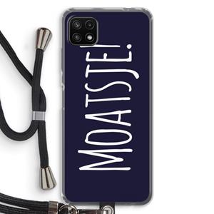 CaseCompany Moatsje!: Samsung Galaxy A22 5G Transparant Hoesje met koord