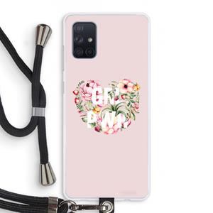 CaseCompany GRL PWR Flower: Samsung Galaxy A71 Transparant Hoesje met koord