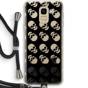 CaseCompany Musketon Skulls: Samsung Galaxy J6 (2018) Transparant Hoesje met koord