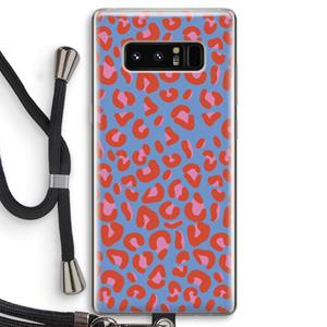 CaseCompany Leopard blue: Samsung Galaxy Note 8 Transparant Hoesje met koord