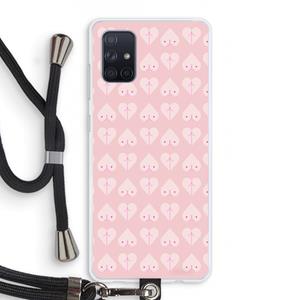 CaseCompany Ass 'n Titties: Samsung Galaxy A71 Transparant Hoesje met koord