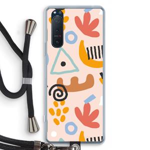 CaseCompany Abstract: Sony Xperia 5 II Transparant Hoesje met koord
