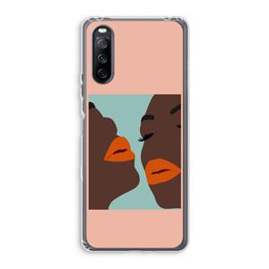 CaseCompany Orange lips: Sony Xperia 10 III Transparant Hoesje