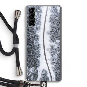 CaseCompany Snøfall: Samsung Galaxy S21 Plus Transparant Hoesje met koord