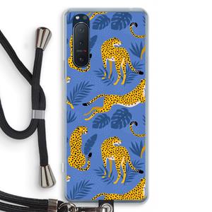 CaseCompany Luipaard: Sony Xperia 5 II Transparant Hoesje met koord