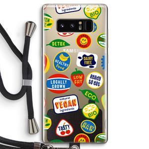 CaseCompany Fruitsticker: Samsung Galaxy Note 8 Transparant Hoesje met koord