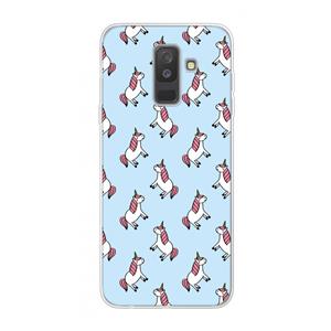 CaseCompany Eenhoorns overal: Samsung Galaxy A6 Plus (2018) Transparant Hoesje