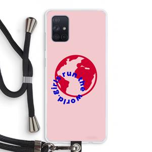 CaseCompany Run The World: Samsung Galaxy A71 Transparant Hoesje met koord