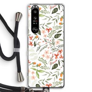 CaseCompany Sweet little flowers: Sony Xperia 1 III Transparant Hoesje met koord