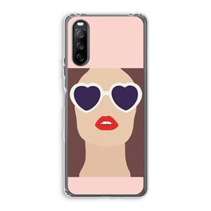 CaseCompany Red lips: Sony Xperia 10 III Transparant Hoesje