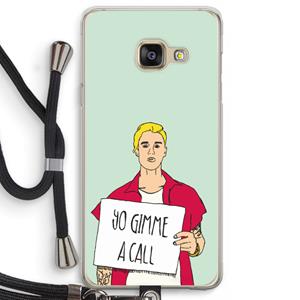CaseCompany Gimme a call: Samsung Galaxy A3 (2016) Transparant Hoesje met koord