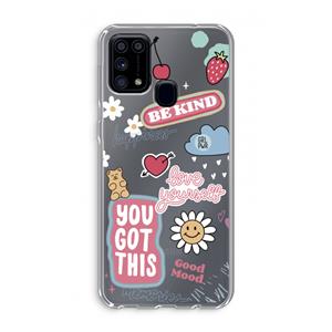 CaseCompany Positivity: Samsung Galaxy M31 Transparant Hoesje