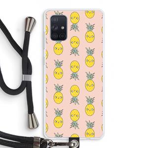 CaseCompany Ananas: Samsung Galaxy A71 Transparant Hoesje met koord