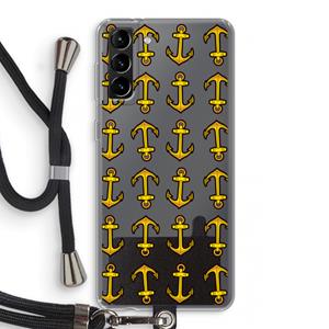 CaseCompany Musketon Anchor: Samsung Galaxy S21 Plus Transparant Hoesje met koord
