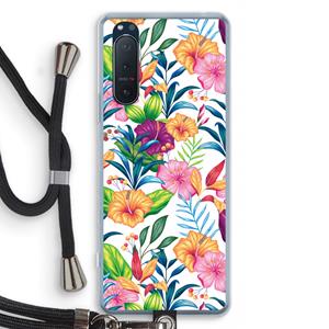 CaseCompany Tropisch 2: Sony Xperia 5 II Transparant Hoesje met koord