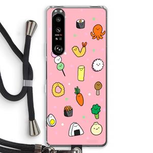 CaseCompany Happy bento friends: Sony Xperia 1 III Transparant Hoesje met koord