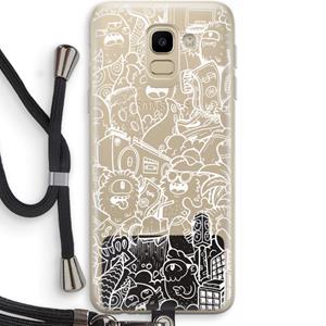 CaseCompany Vexx City #2: Samsung Galaxy J6 (2018) Transparant Hoesje met koord