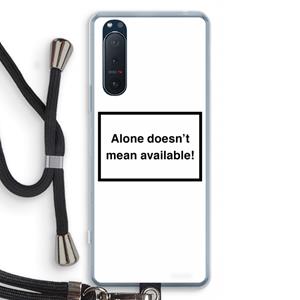 CaseCompany Alone: Sony Xperia 5 II Transparant Hoesje met koord