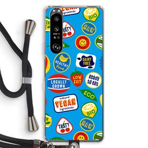 CaseCompany Fruitsticker: Sony Xperia 1 III Transparant Hoesje met koord