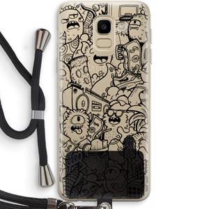 CaseCompany Vexx Black City : Samsung Galaxy J6 (2018) Transparant Hoesje met koord