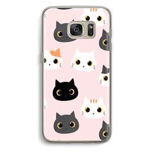 CaseCompany Katten: Samsung Galaxy S7 Transparant Hoesje