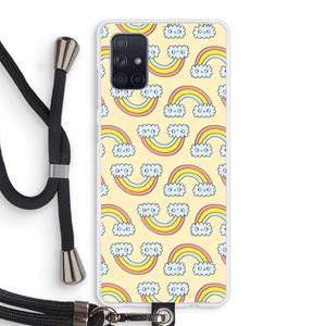 CaseCompany Regenboog: Samsung Galaxy A71 Transparant Hoesje met koord