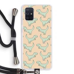 CaseCompany Dinos: Samsung Galaxy A71 Transparant Hoesje met koord