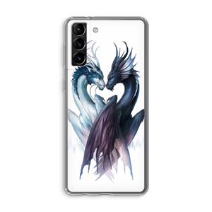 CaseCompany Yin Yang Dragons: Samsung Galaxy S21 Plus Transparant Hoesje