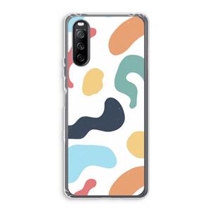 CaseCompany Memphis Shapes Blue: Sony Xperia 10 III Transparant Hoesje