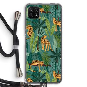 CaseCompany Luipaard 2: Samsung Galaxy A22 5G Transparant Hoesje met koord
