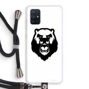 CaseCompany Angry Bear (white): Samsung Galaxy A71 Transparant Hoesje met koord